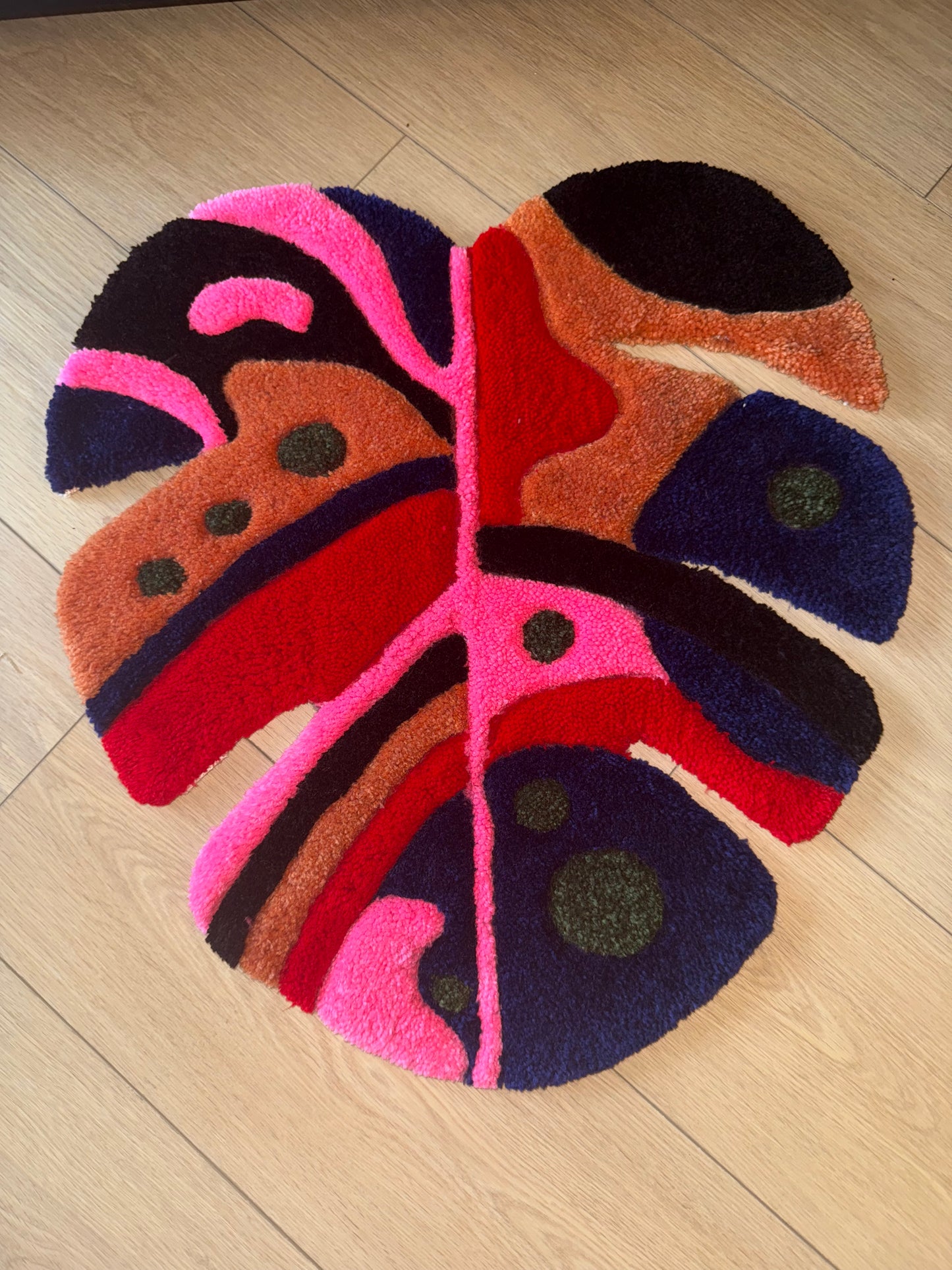 Colorful Abstract Art Leaf Rug